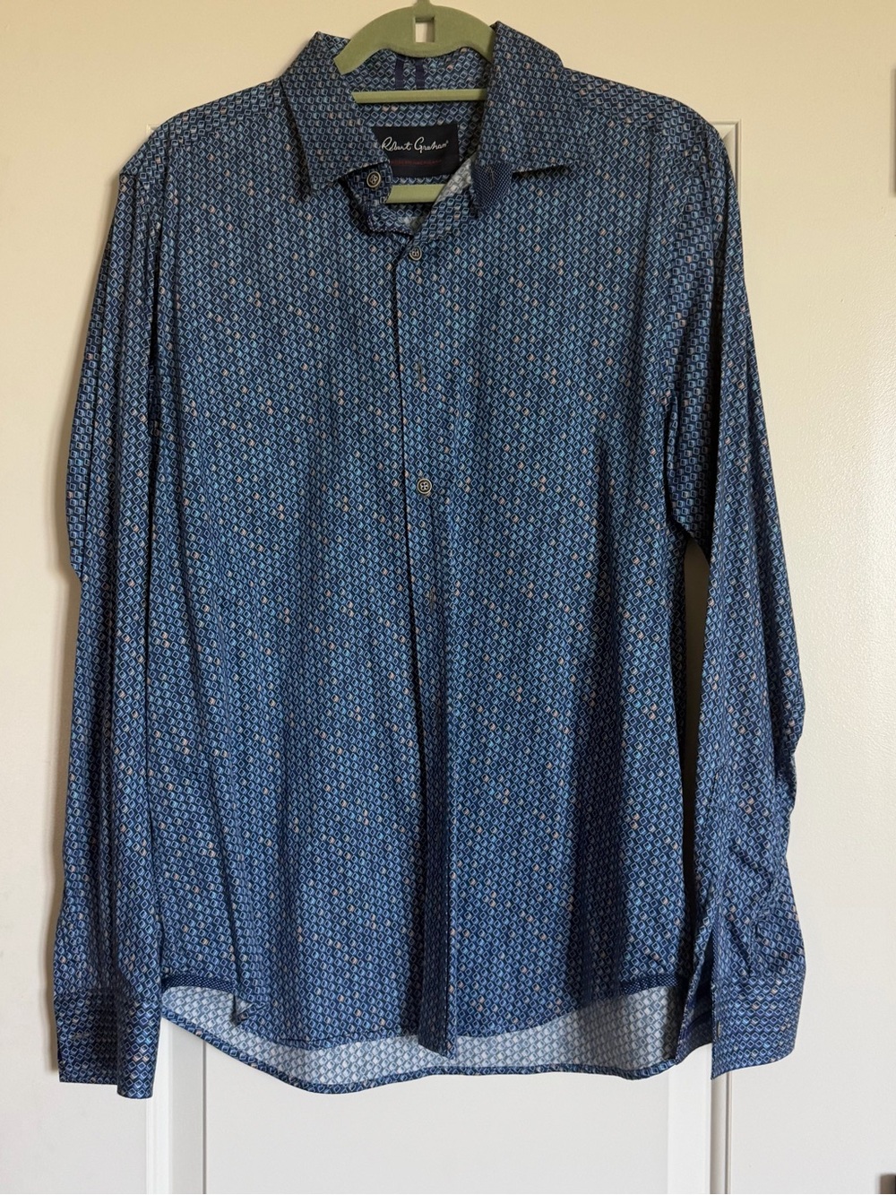 Robert Graham Blue Micro-Patterned Button-Down Shirt